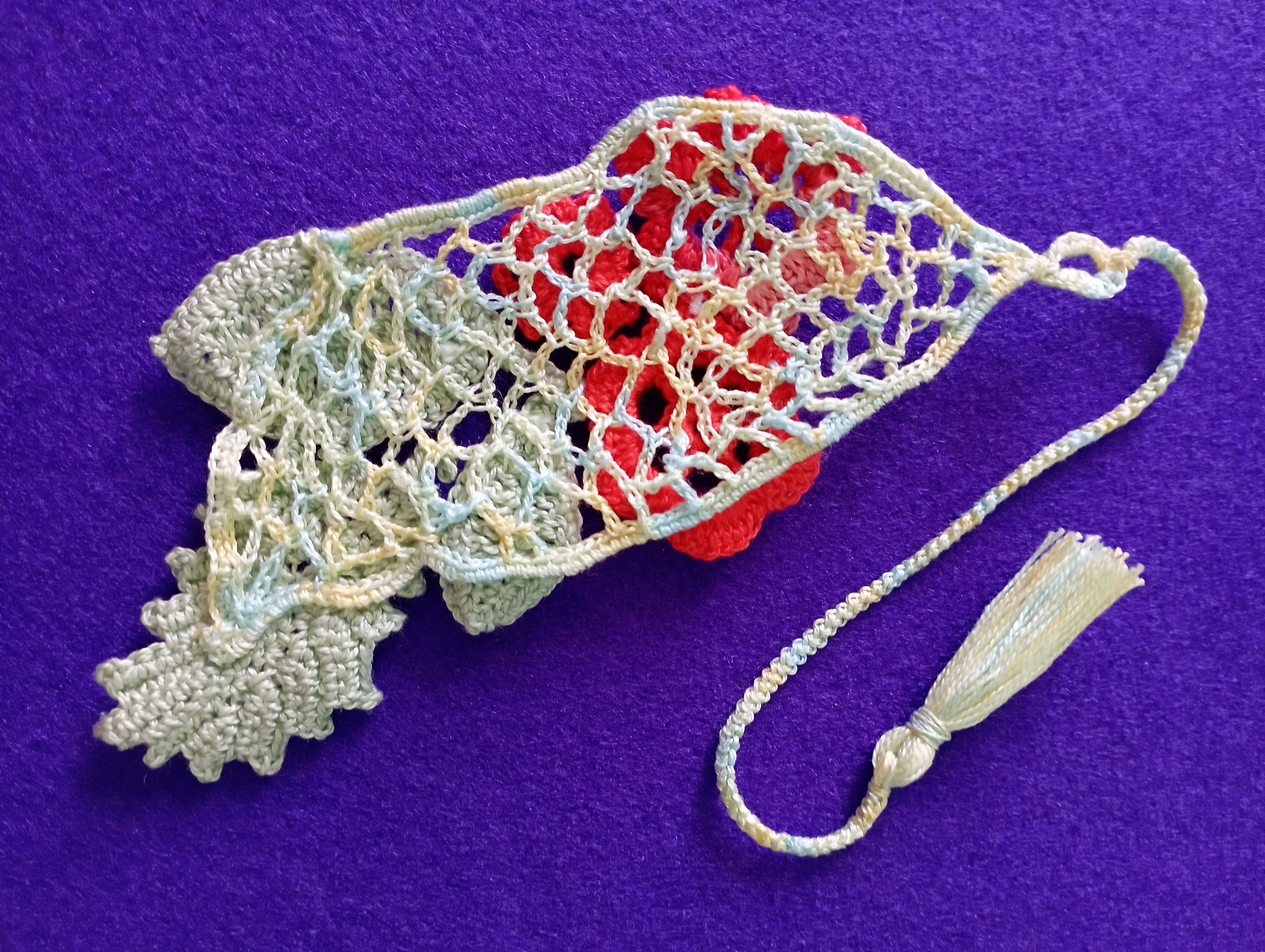 marque page crochet irlandais vue de dos