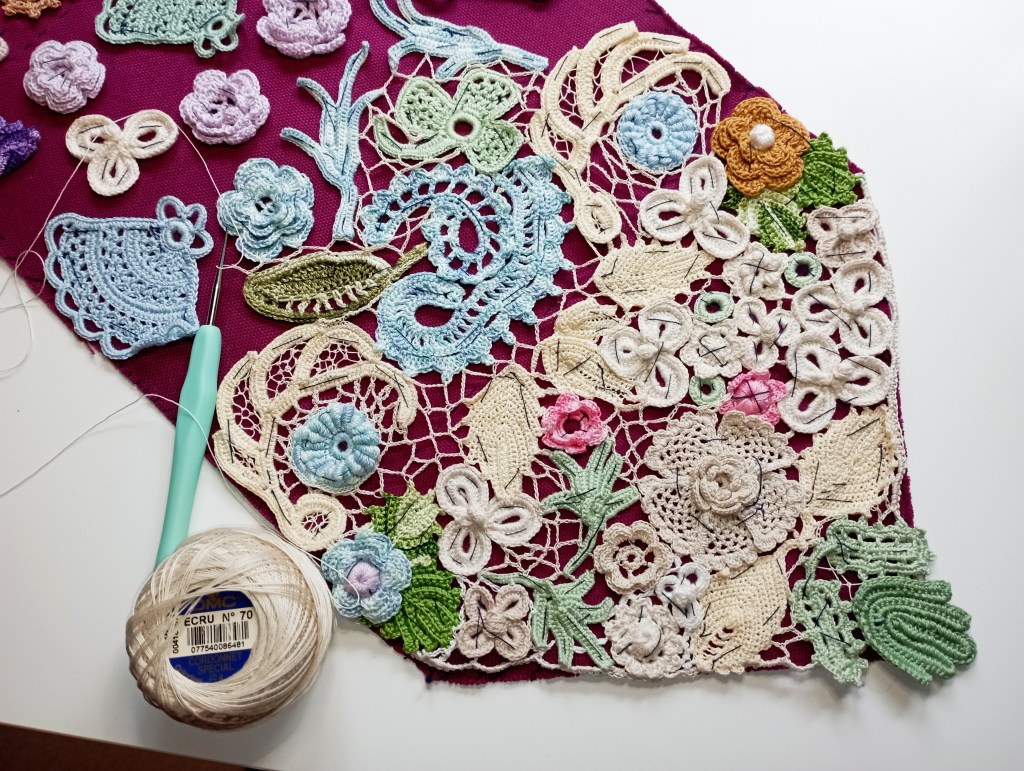 jardin fleuri détail maillage rabat et dos