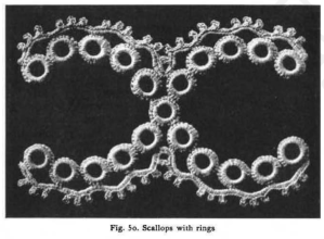 Dillmont Fig. 50 - scallops with rigns