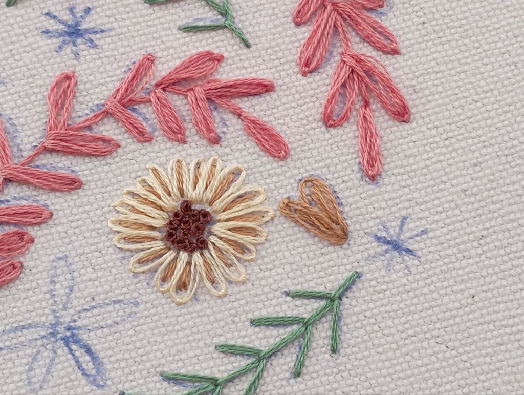 fleur à points bouclettes et point de nœud pour tote bag